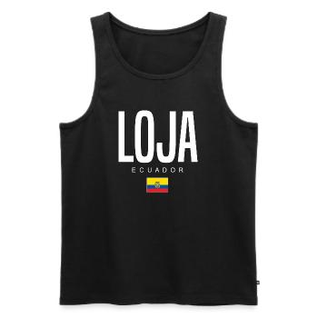 Loja Équateur Équatoriens - Débardeur bio Premium Homme - noir - Devant - Michal (187cm)