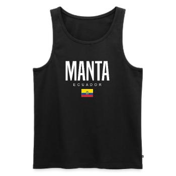 Manta Équateur Équatorien - Débardeur bio Premium Homme - noir - Devant - Michal (187cm)