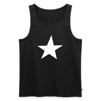 Design simple d’étoile blanche pour les vêtements - Débardeur bio Premium Homme - noir - Devant - AI Model Male 178 light (178cm)