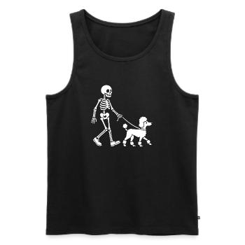 Squelette Promenade Chien Effrayant Halloween Animal de compagnie - Débardeur bio Premium Homme - noir - Devant - AI Model Male 178 light (178cm)
