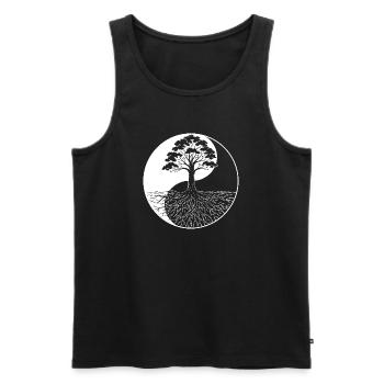 Baum des Lebens Ying Yang Motiv - Männer Premium Bio Tank Top - Schwarz - Vorne - AI Model Male 178 light (178cm)