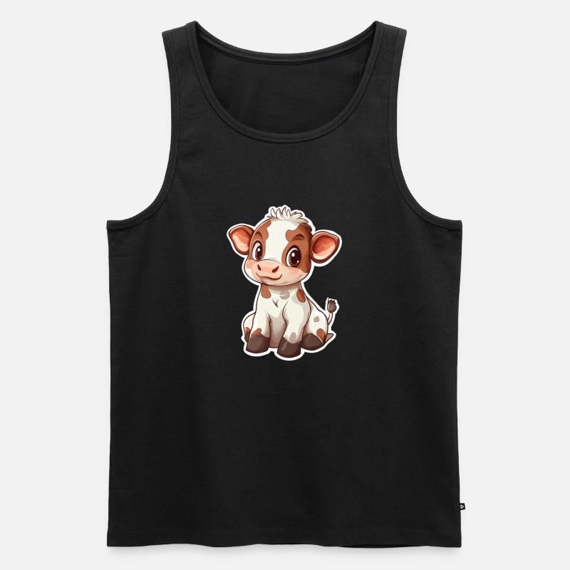 Kuh - Männer Premium Bio Tank Top - Schwarz