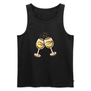 Sektgläser Cheers Party Illustration - Men's Premium Organic Tank Top - black - Front - Michal (187cm)