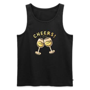 Sektgläser Cheers Party Motiv - Men's Premium Organic Tank Top - black - Front - Michal (187cm)