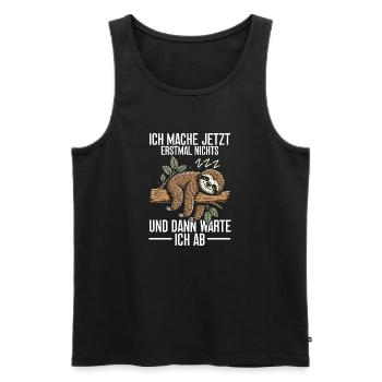 I'm not going to do anything for now and then I'll wait - Men's Premium Organic Tank Top - black - Front - AI Model Male 178 light (178cm)