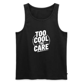 Too Cool to Care - Men's Premium Organic Tank Top - black - Front - Michal (187cm)