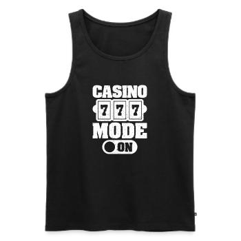 Mode joueur de casino sur les jeux d’argent - Débardeur bio Premium Homme - noir - Devant - AI Model Male 178 light (178cm)