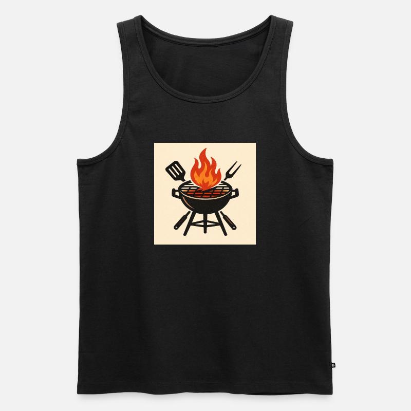 Feuriger Grillabend - Männer Premium Bio Tank Top - Schwarz