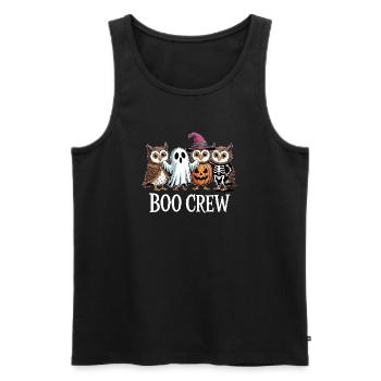 Boo Crew Owls Ghost Pumpkin Witch Skeleton Halloween - Men's Premium Organic Tank Top - black - Front - Michal (187cm)