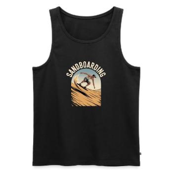 Retro Vintage Sandboarder Summer Sandboarding - Men's Premium Organic Tank Top - black - Front - AI Model Male 178 light (178cm)