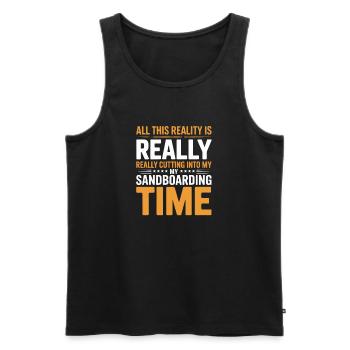 All This Reality Is Cutting Into My Summer - Men's Premium Organic Tank Top - black - Front - AI Model Male 178 light (178cm)