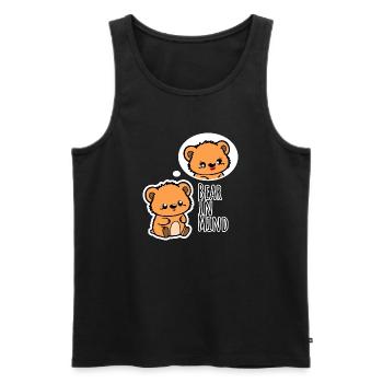 L’ours mignon pense à sa douce copine ! - Débardeur bio Premium Homme - noir - Devant - Michal (187cm)