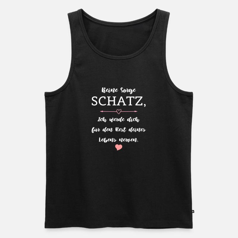 Humor Spruch Beziehung Ehe Partnerschaft - Männer Premium Bio Tank Top - Schwarz