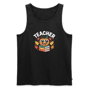 Lehrer Geschenkidee Herbst - Männer Premium Bio Tank Top - Schwarz - Vorne - AI Model Male 178 light (178cm)