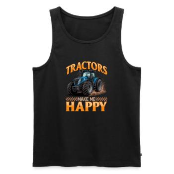 Tracteur Enfants Ferme Mode de vie - Débardeur bio Premium Homme - noir - Devant - Michal (187cm)
