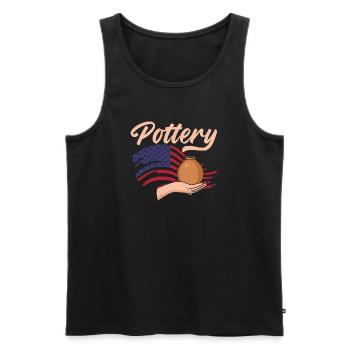 Ceramic Crafts American Style - Men's Premium Organic Tank Top - black - Front - Michal (187cm)