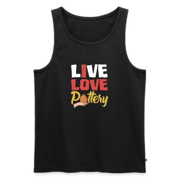 Lebe Liebe Töpfern Kunst - Männer Premium Bio Tank Top - Schwarz - Vorne - AI Model Male 178 light (178cm)