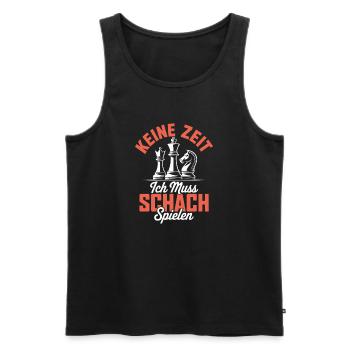 Chess Club Chess Playing Strategy Game Brain Teaser - Men's Premium Organic Tank Top - black - Front - AI Model Male 178 light (178cm)