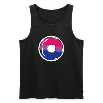 Bisexual Donot Doughnut Bi LGBTQ Queer Pride LGBT - Men's Premium Organic Tank Top - black - Front - AI Model Male 178 light (178cm)