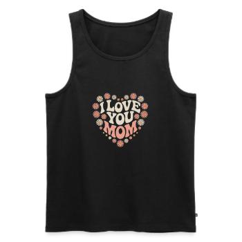 Mère disant Fête des mères Je t’aime maman - Débardeur bio Premium Homme - noir - Devant - Michal (187cm)