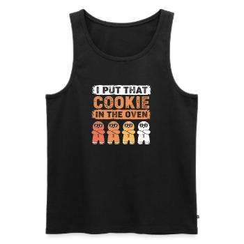Pregnancy Birth Gingerbread Christmas - Men's Premium Organic Tank Top - black - Front - Michal (187cm)