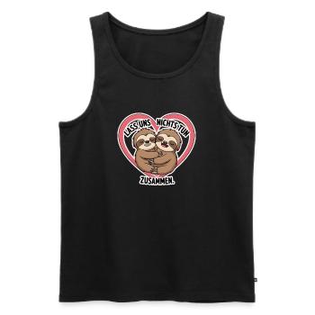 Let's do nothing together sloths - Men's Premium Organic Tank Top - black - Front - Michal (187cm)