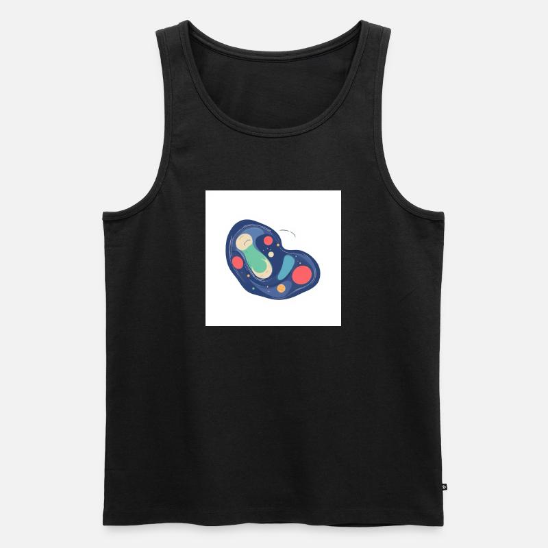 Abstract Cosmos Pattern in Blue - Men's Premium Organic Tank Top - black