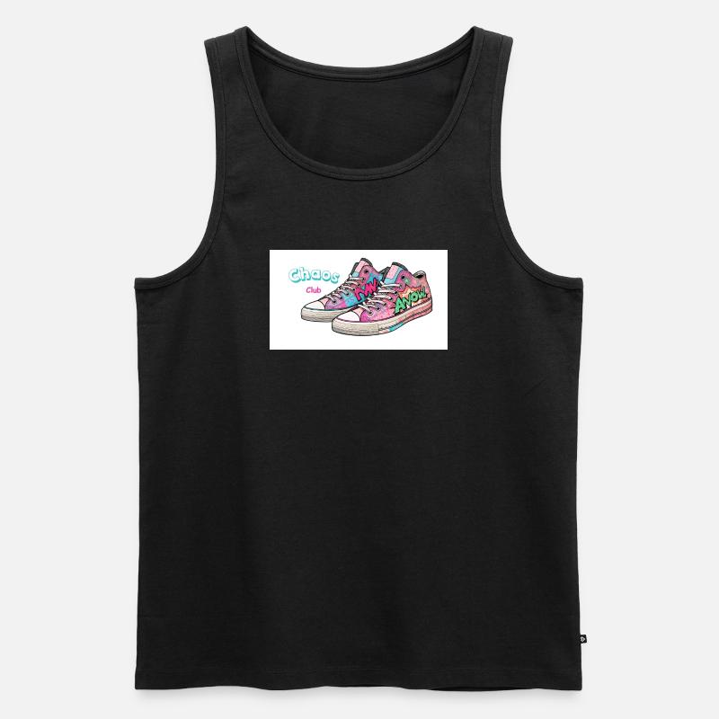 Bunte Sneakers mit Comic-Design - Männer Premium Bio Tank Top - Schwarz