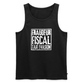 FRAUDEUR FISCAL  TAX EVASION - Débardeur bio Premium Homme - noir - Devant - Michal (187cm)