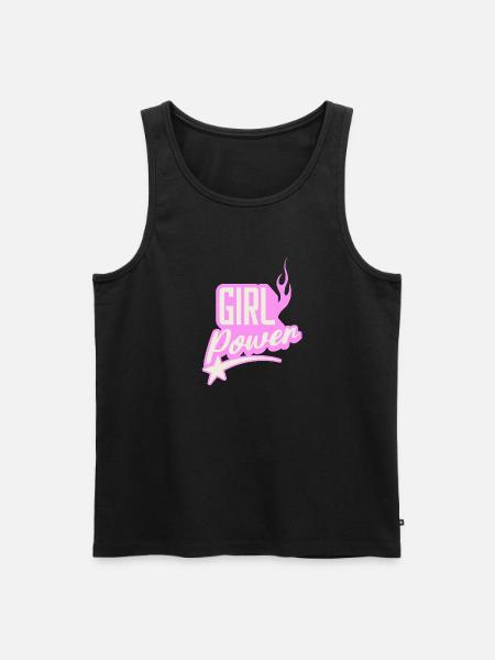 Girl Power suiker roze vlammend grafisch ontwerp - Mannen Premium Bio Tanktop - zwart