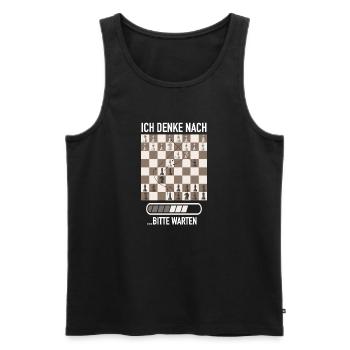 Échecs Joueurs d’échecs Club d’échecs Veuillez patienter - Débardeur bio Premium Homme - noir - Devant - Michal (187cm)