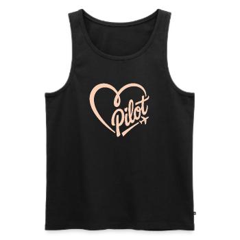 Pilot and Airplane - Men's Premium Organic Tank Top - black - Front - AI Model Male 178 light (178cm)