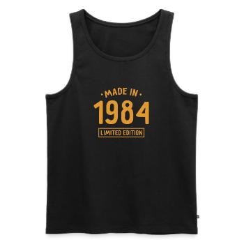 Fabriqué en 1984 - Edition limitée - Année de naissance - Débardeur bio Premium Homme - noir - Devant - Michal (187cm)