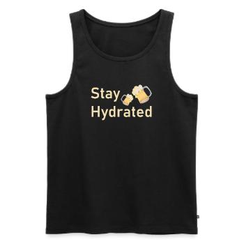 Stay Hydrated – Funny Beer Mug Shirt - Men's Premium Organic Tank Top - black - Front - AI Model Male 178 light (178cm)