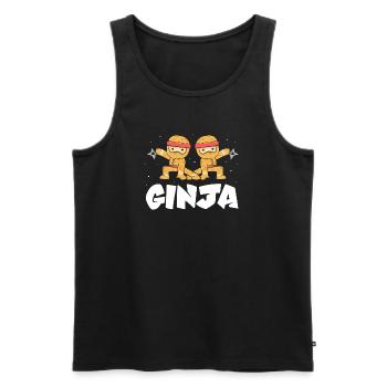 Gingerbread Christmas Gingerbread Man Gingerbread - Men's Premium Organic Tank Top - black - Front - AI Model Male 178 light (178cm)