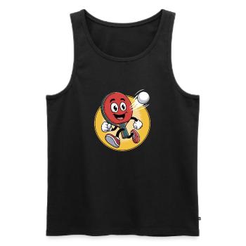 Table Tennis Cartoon Design - Men's Premium Organic Tank Top - black - Front - Michal (187cm)