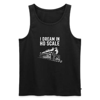 I Dream in HO Scale Model Train - Men's Premium Organic Tank Top - black - Front - Michal (187cm)