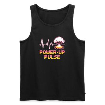 Power Up Pulse Pop Culture Rétro Jeu vidéo - Débardeur bio Premium Homme - noir - Devant - AI Model Male 178 light (178cm)