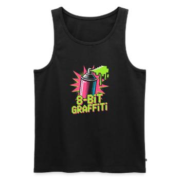 8-bit Graffiti Pop Culture Rétro Jeu vidéo - Débardeur bio Premium Homme - noir - Devant - AI Model Male 178 light (178cm)