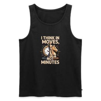 I think In moves, not in minutes Chess motif - Men's Premium Organic Tank Top - black - Front - Michal (187cm)