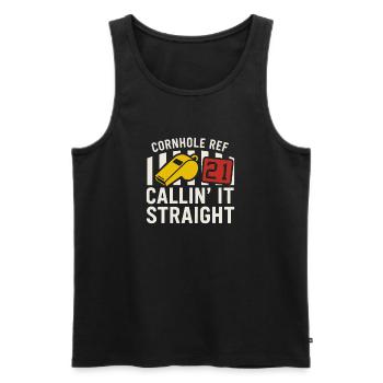Cornhole Refere Official Referee - Men's Premium Organic Tank Top - black - Front - Michal (187cm)