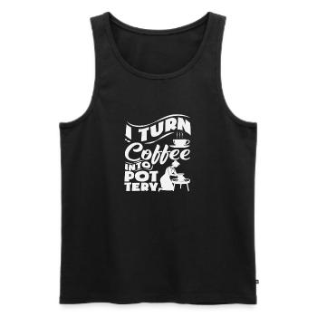 Ich Verwandle Kaffee In Töpferei Magie - Männer Premium Bio Tank Top - Schwarz - Vorne - Michal (187cm)