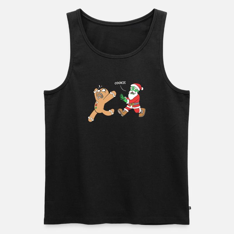 Lebkuchen Weihnachten Lebkuchenmann Gingerbread - Männer Premium Bio Tank Top - Schwarz