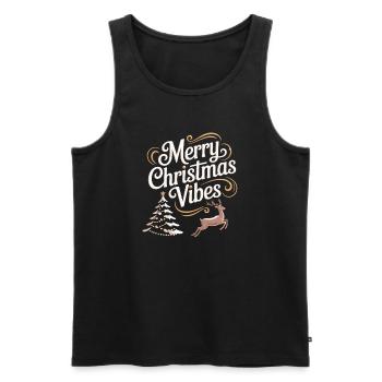 Joyeux Noël Ambiance Festive Design - Débardeur bio Premium Homme - noir - Devant - AI Model Male 178 light (178cm)
