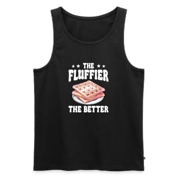 The Fluffier The Better Waffle Pancakes - Men's Premium Organic Tank Top - black - Front - AI Model Male 178 light (178cm)