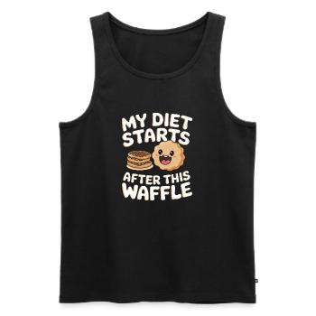Waffle Diet Pancakes with Syrup Snack Fast Food - Men's Premium Organic Tank Top - black - Front - Michal (187cm)