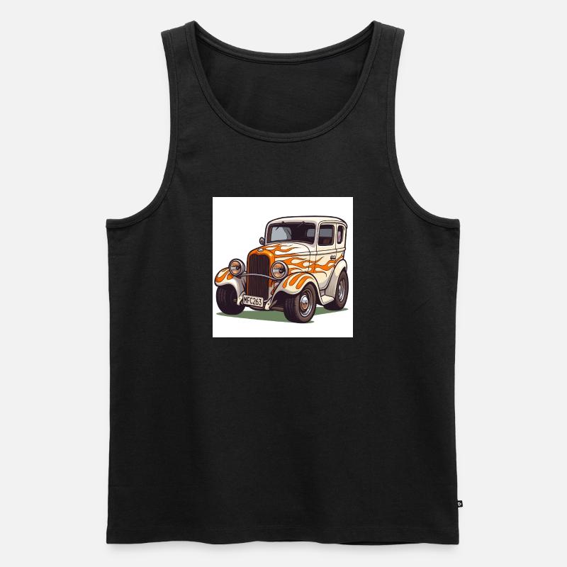 Oldtimer Hot Rod Auto - Männer Premium Bio Tank Top - Schwarz