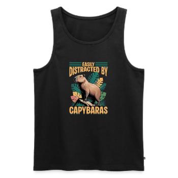 Funny Capybara - Männer Premium Bio Tank Top - Schwarz - Vorne - Michal (187cm)