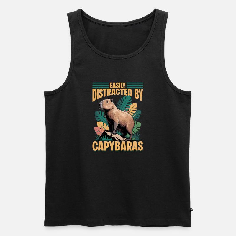 Funny Capybara - Männer Premium Bio Tank Top - Schwarz