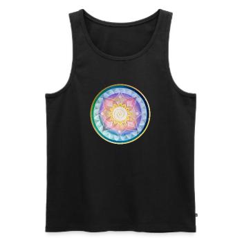 Harmonisches Mandala Meditations design - Männer Premium Bio Tank Top - Schwarz - Vorne - AI Model Male 178 light (178cm)
